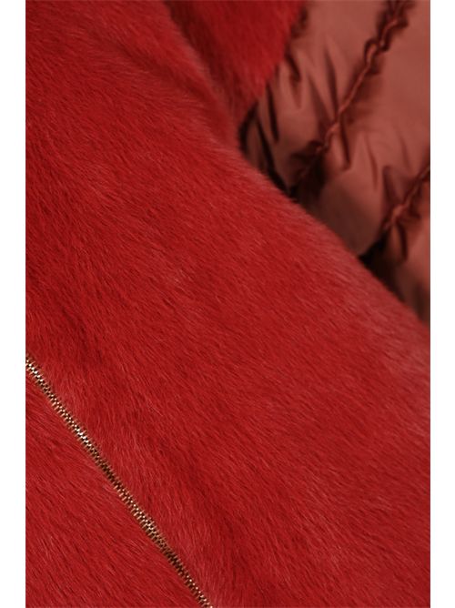 Cappa in satin e lady alternative fur Bordeaux Herno | PI002132D 12170Z6705